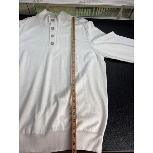 Jos. A. Bank 1905 Men's White Henley Knit Pullover Sweater XL - Picture 8 of 9